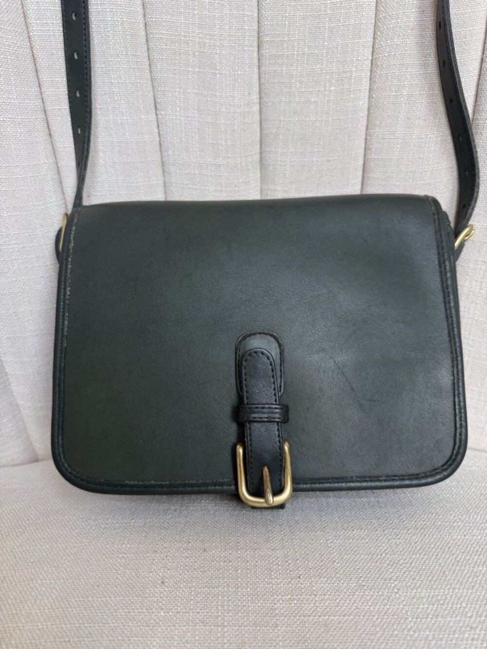 VTG COACH Buckled Saddle Crossbody Bag USA 9590 Bottle Green RARE